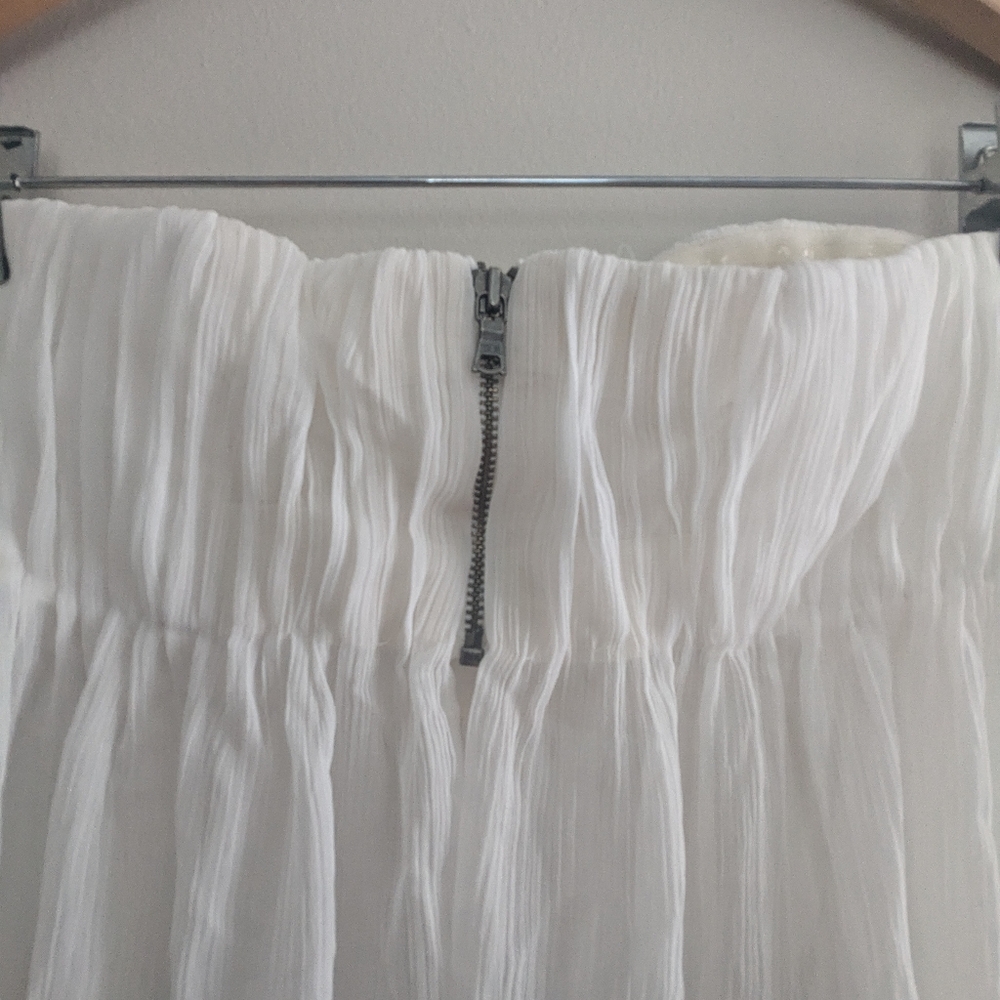 ALICE + OLIVIA Mini White Strapless Ruffle Dress - Picture 3 of 8
